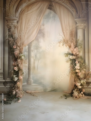 Wedding backdrop background illustration design, couple in love, marriage, bride