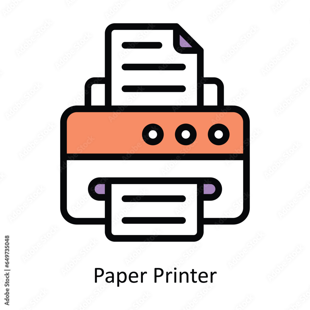 Paper Printer vector Filled outline Icon Design illustration. Graphic Design Symbol on White background EPS 10 File Paper Printer vector Filled outline Icon Design illustration. Graphic Design Symbol on White background EPS 10 File