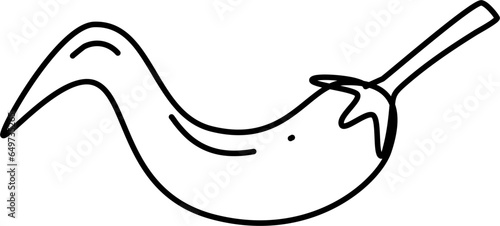 Hand drawn chili, chili doodle, hot pepper line art, chili Illustration, chili clipart