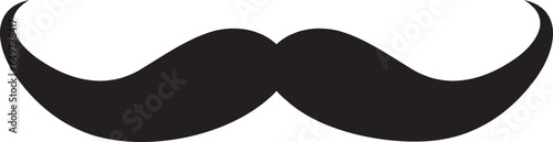 Moustache vector icon. Black retro style mustache. Shave barber vintage man face