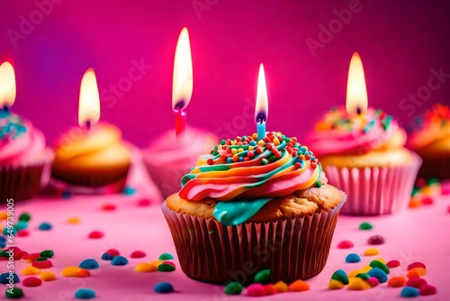 cupcake with candle © Md Imranul Rahman