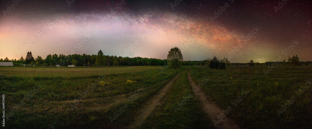 The Milky Way panorama in the countryside The Milky Way panorama in the countryside