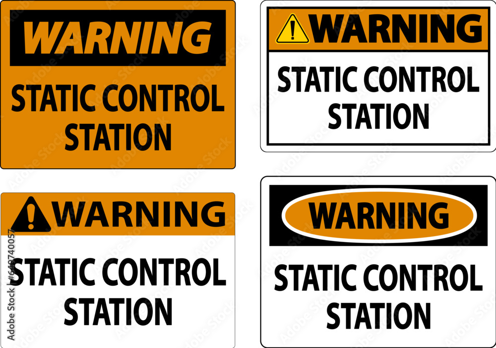 Warning Sign Static Control Station Warning Sign Static Control Station