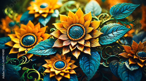 Fibonacci Spirals in Blooming Sunflowers