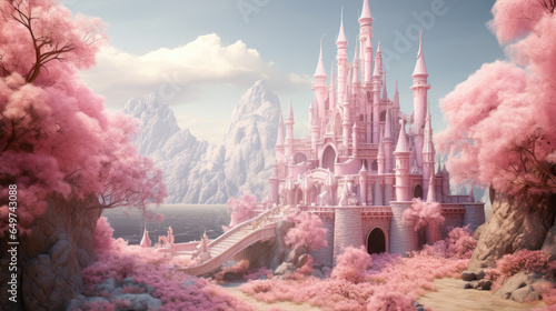 Magical pink princess castle photo