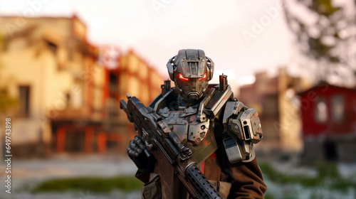 A soldier with combat unifo...