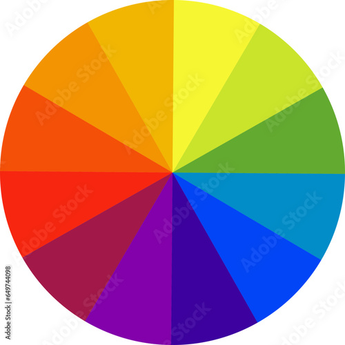 Rainbow color wheel vector design element. 
