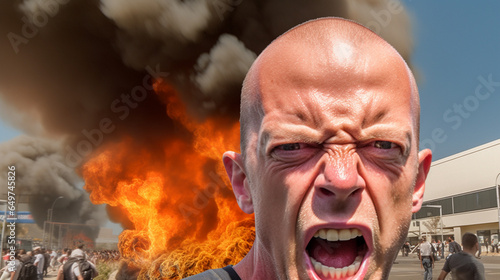 An angry aggressive mature ...
