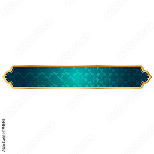  luxury golden arabic islamic banner pattern title frame text box transparent background	
