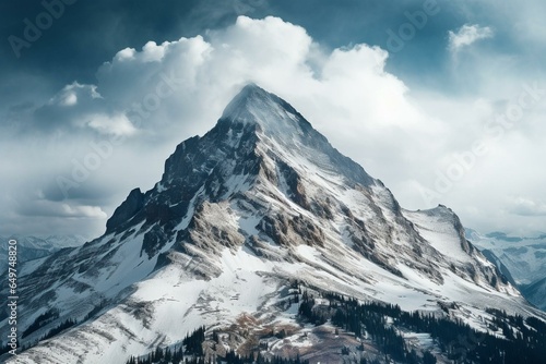 mountain peak in Big Sky, Montana. Generative AI photo