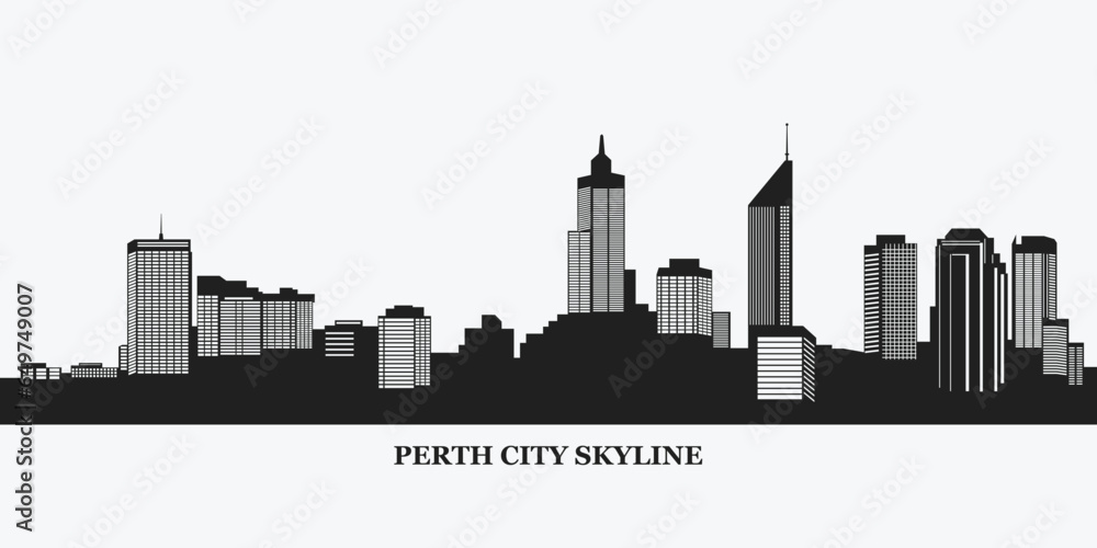 Perth city skyline silhouette
