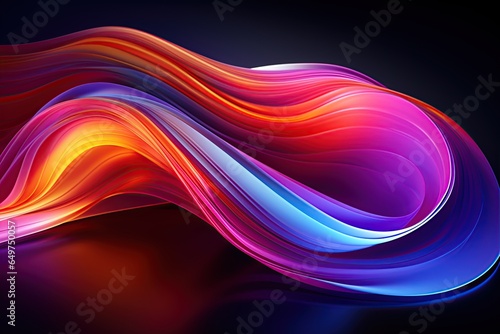 vibrant and colorful abstract shapes glowing ultraviolet spectrum featuring curvy neon lines.Generated with AI