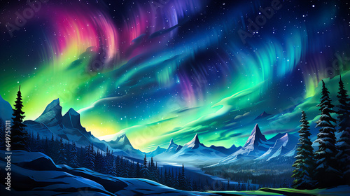 Cascading Aurora Borealis in Polar Night
