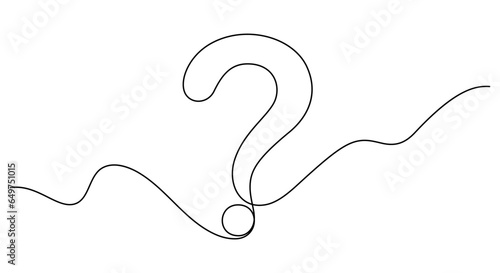 continuous line drawing of question mark minimalist style