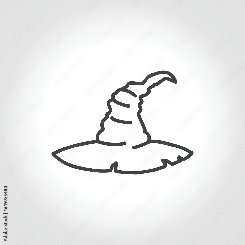 witch hat line icon. masquerade hat icon witch hat line icon. masquerade hat icon