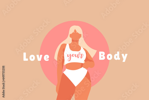 Beauty girls wearing underclothes. Body positive, beyond stereotypes