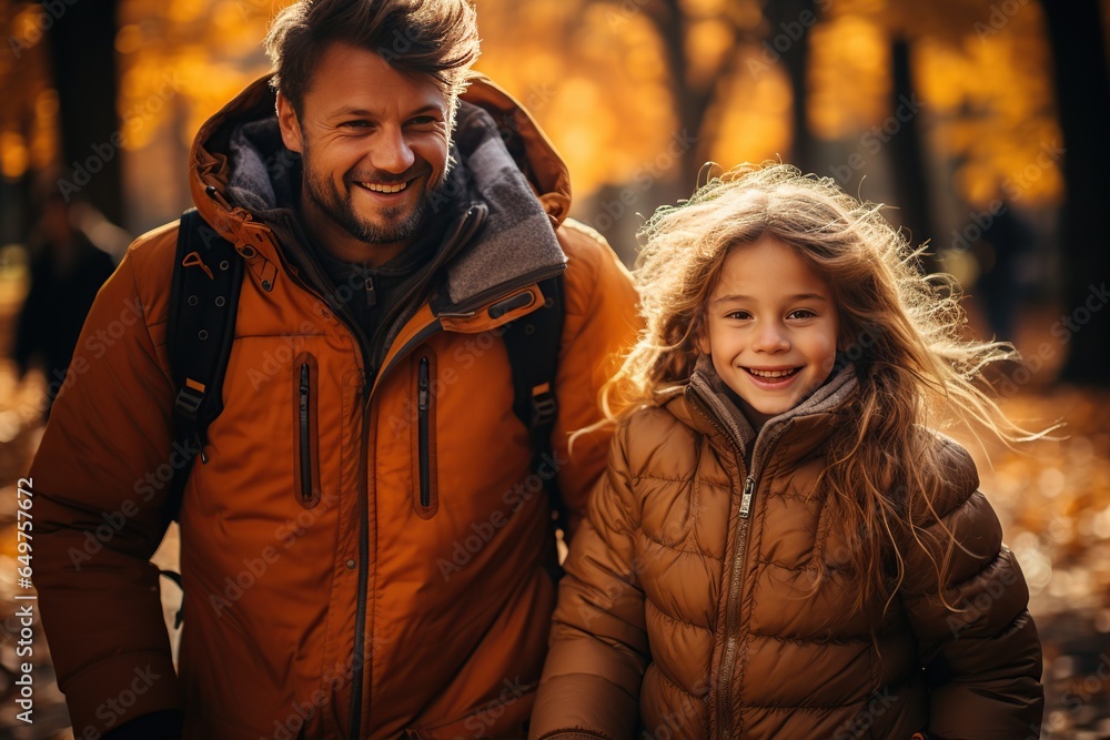 Family symbolizing joyful adventures in the beautiful autumn nature.Generated with AI Family symbolizing joyful adventures in the beautiful autumn nature.Generated with AI