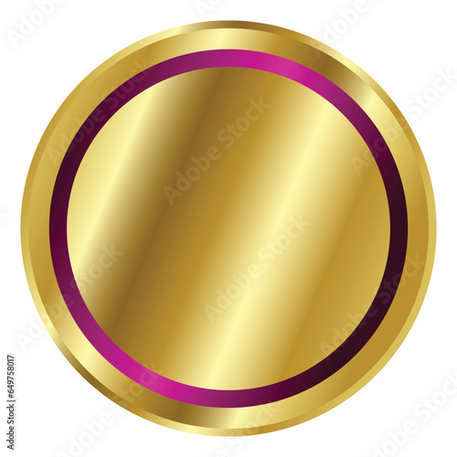 Golden circle frame text box with gold award ribbon icon anniversary badge