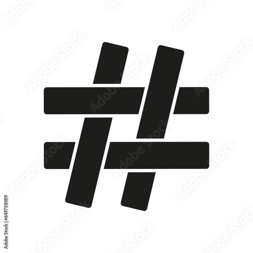 Hashtag icon vector, hashtag sign symbol vector flat trendy illustration isolated on white background.