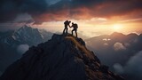 person on top of mountain