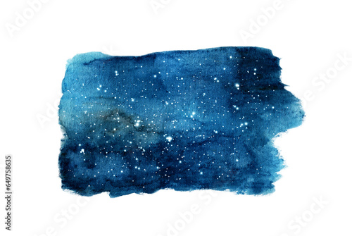 Watercolor painting of Night sky with stars.
