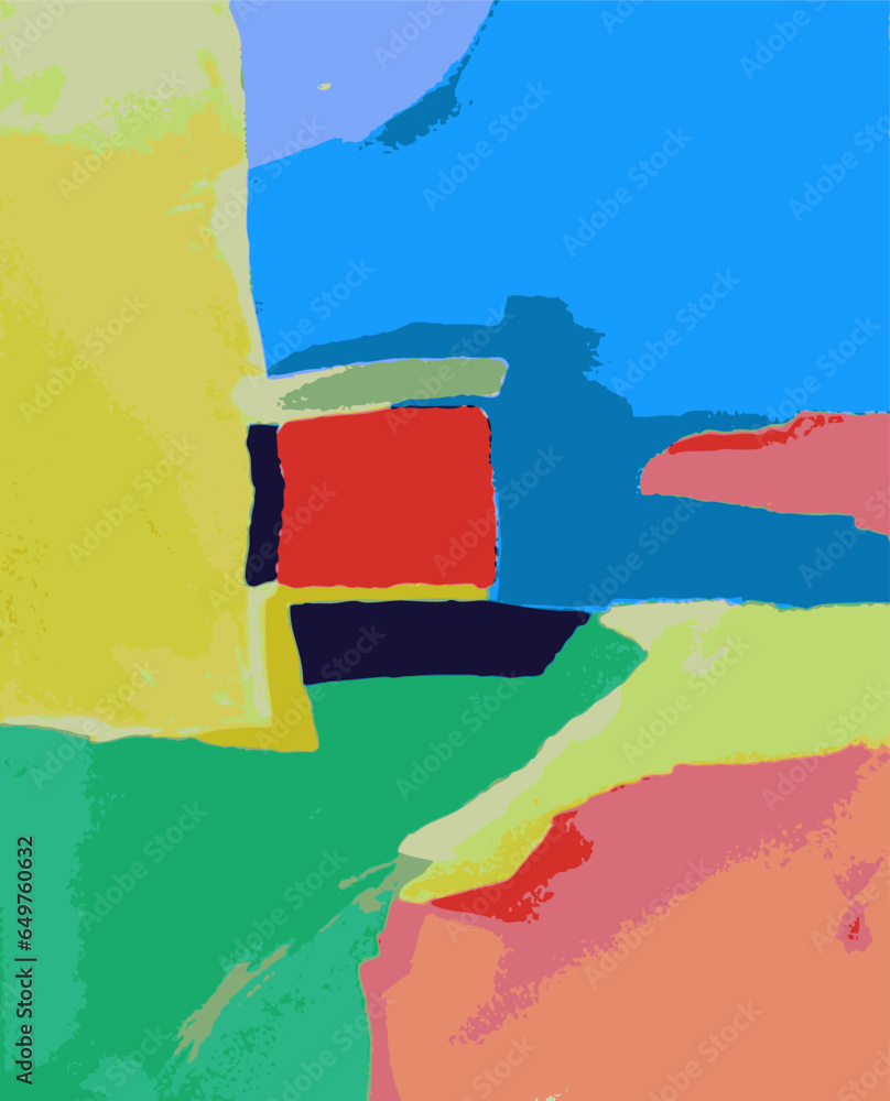 Φωτογραφία Illustration Vecteur Art Abstrait Contemporain Moderne Peinture Tableau Géométri