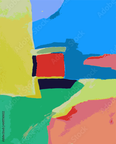 Illustration Vecteur Art Abstrait Contemporain Moderne Peinture Tableau Géométrique Multicolore Plan Architecture Carte Expression