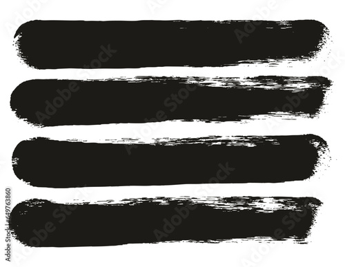 Round Sponge Thick Artist Brush Straight Lines High Detail Abstract Vector Background Set 