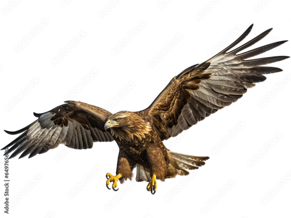 Golden Eagle Hunting, No Background Golden Eagle Hunting, No Background