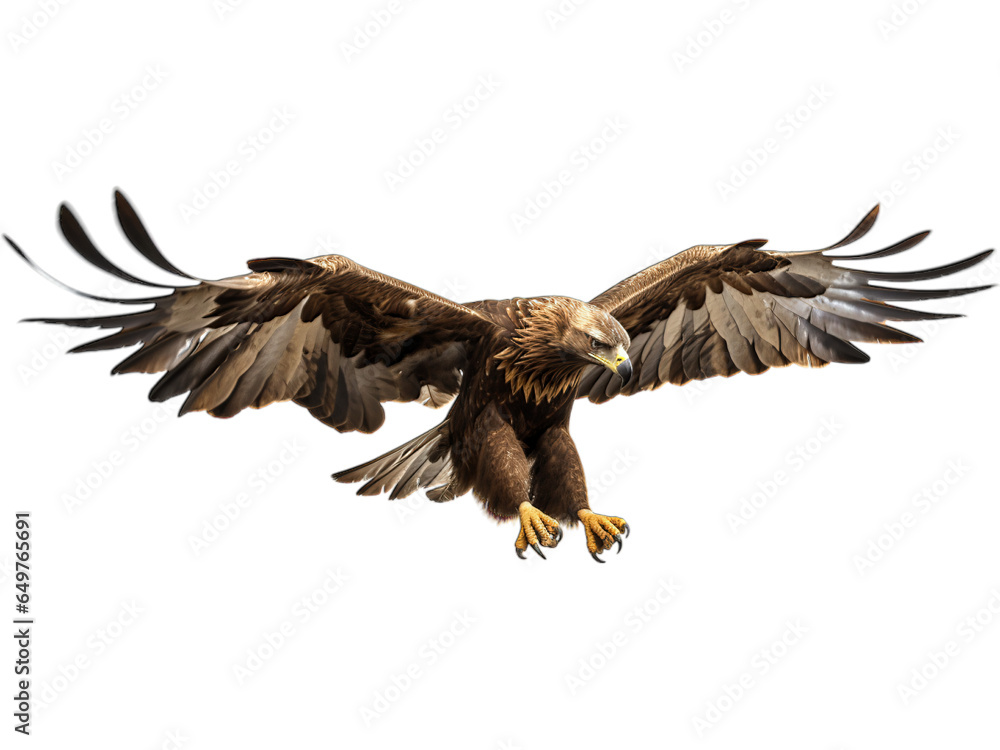 Fototapeta premium Golden Eagle Hunting, No Background