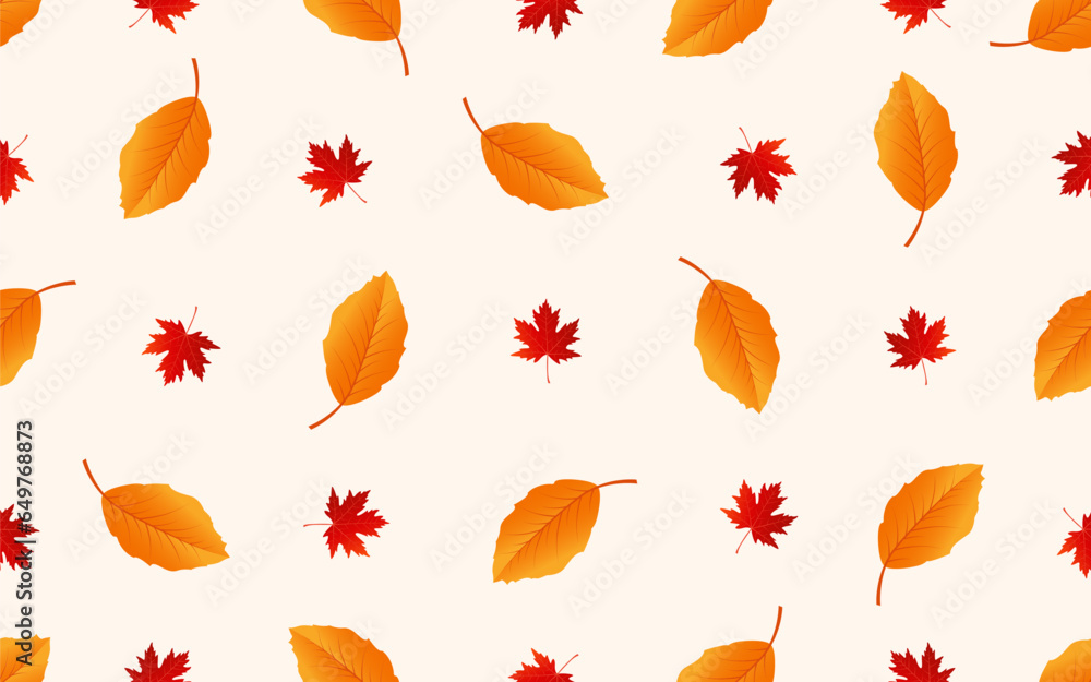 Obraz premium Autumn leaves seamless pattern. Falling leaves illustration. Autumn pattern.