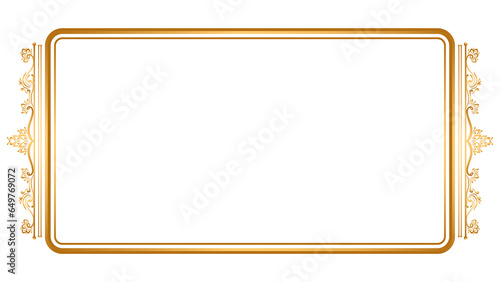 Luxury golden rectangle certificate border pattern line photo frame islamic wedding invitation background	
