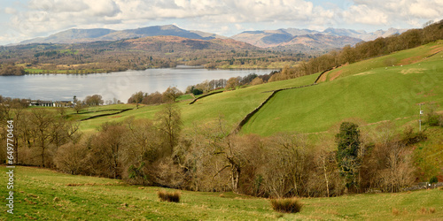 Lake Windermere panorama in winter