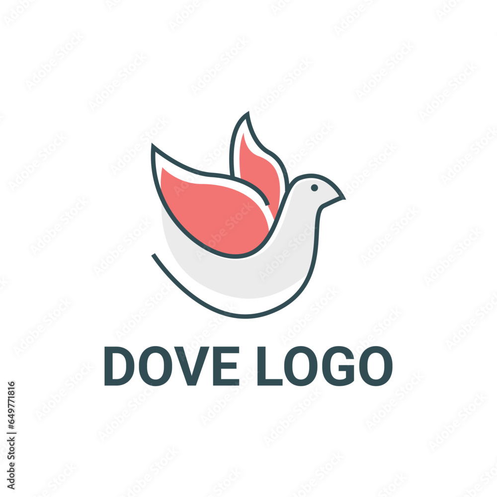 Fototapeta premium Fly bird dove logo design creative idea
