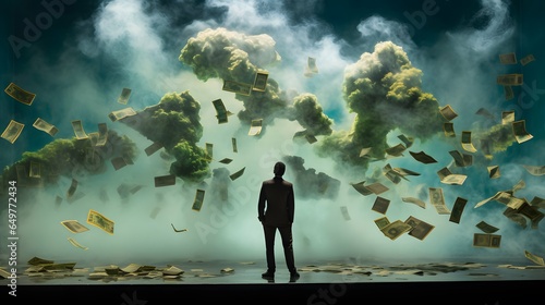 Money background wallpaper design, financial concept, rich, coins, cash, wealth, economy