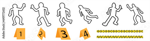 crime scene evidence accident, mark body, silhouette