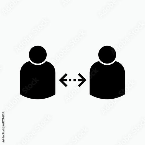 Icon of Social Distancing. Get problem. Contactless, Disharmony Symbol. 