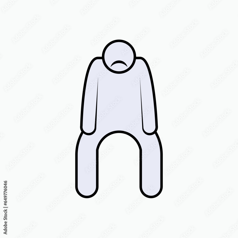 Discouraged Symbol. Demotivation, Dejected Icon. Discouraged Symbol. Demotivation, Dejected Icon.