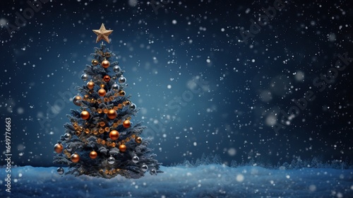 Wallpaper Mural Christmas Tree over a Magical Blue Sky full of Colorful Particles. X-Mas event. Torontodigital.ca