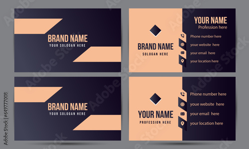 A modern stylish business card with two different backside typing format for a creative identity. unique color variation and impressive vector business card for small, large, corporate business