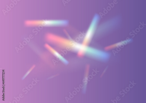 Crystal light glasses effect sparkle prism glare reflection effect. Optical rainbow lights, glare, leak, streak overlay. falling confetti. Vector colorful vector lenses and light flares.