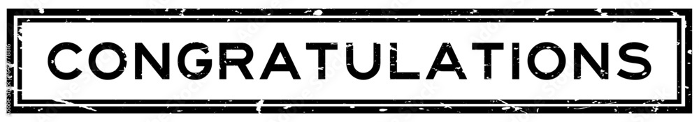 Grunge black congratulations word square rubber stamp in white background Grunge black congratulations word square rubber stamp in white background