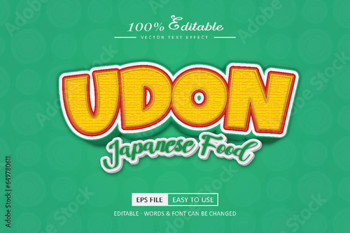 Editable Udon japanese food text effect style