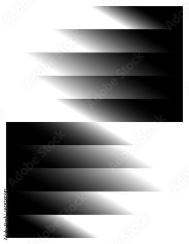 Abstract black and white gradient design with geometric patterns and smooth transitions. Creates a dynamic, minimalistic effect suitable for backgrounds, posters, and modern graphic projects