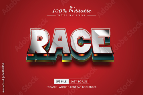 Realistic racing editable text effect