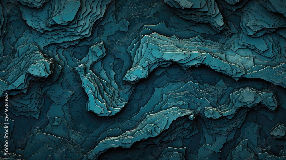 geology abyssal terrain abstract illustration line topography, explore depth, navigation area geology abyssal terrain abstract - obrazy, fototapety, plakaty 