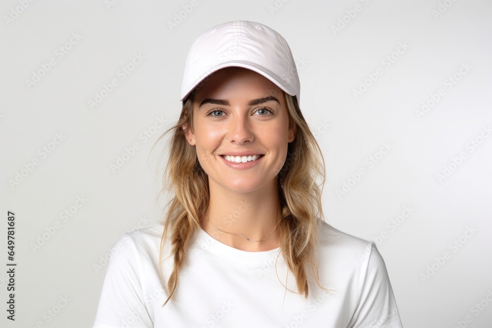 Cheerful woman with white teeth and joyful smile, looking at camera in studio Cheerful woman with white teeth and joyful smile, looking at camera in studio