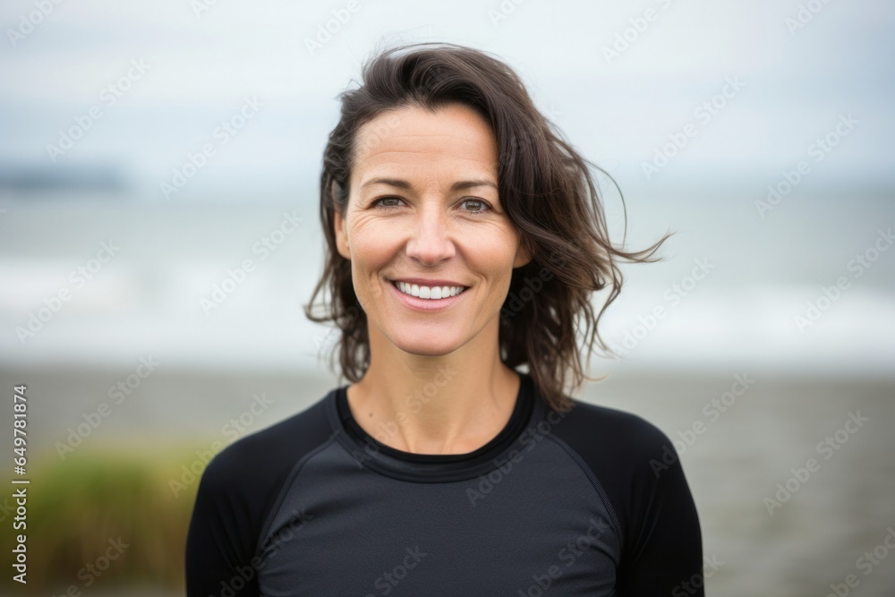 Cheerful mature woman smiling with happiness at the beach - portrait photography Cheerful mature woman smiling with happiness at the beach - portrait photography