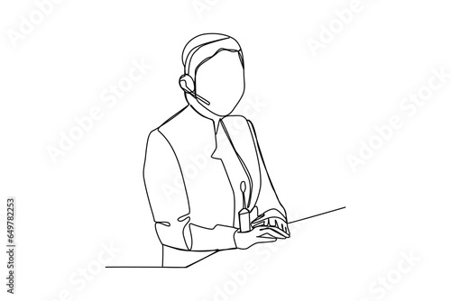 Businessman, entrepreneur, ceo, banker, financier, consultant working in office flat vector illustration. Manager, office worker, boss at workplace isolated cartoon character on white background