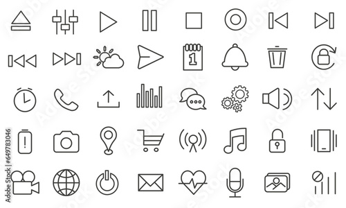 ПечатьIcons are always needed. Music and image settings interface. Set of linear vector icons.
